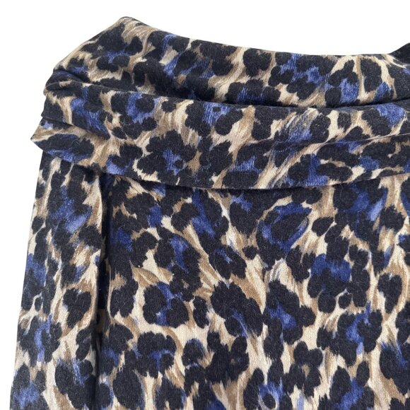 Blumarine Women's Multicolor Wool Animal Print Off Shoulder Long Sleeve Top 6 - Picture 3 of 9